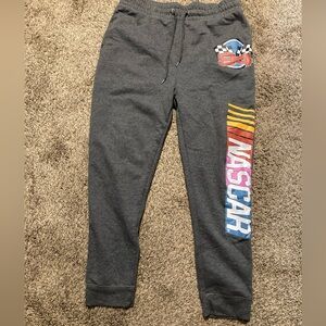 Nascar Racing Graphic Joggers Drawstring Elastic Waist  XL Gray W/ Pockets 36x28